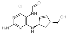 N-[2-氨基-4-氯-6-[[(1R,4S)-4-羟甲基-2-环戊烯-1-基]氨基]-5-嘧啶基]甲酰胺结构式