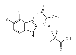 L-丙氨酸-5-溴-4-氯-3-吲哚酸酯,三氟乙酸盐结构式