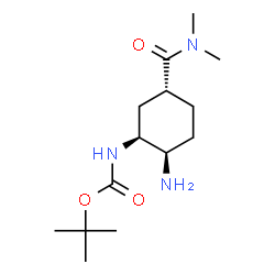 ((1S,2R,5R)-2-氨基-5-(二甲基氨基甲酰基)环己基)氨基甲酸叔丁酯结构式