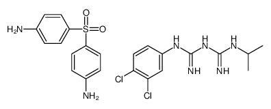 (1E)-1-[amino-(3,4-dichloroanilino)methylidene]-2-propan-2-ylguanidine,4-(4-aminophenyl)sulfonylaniline结构式