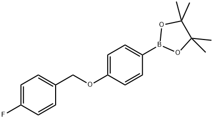 4-(4-氟苄氧基)苯基硼酸频哪醇酯结构式