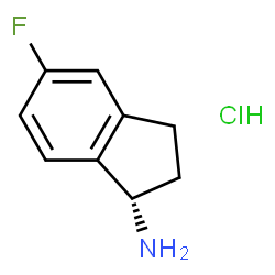 (S)-5-氟-2,3-二氢-1H-茚-1-胺盐酸盐结构式