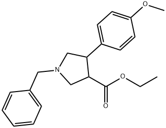 反式-1-苄基-4-(4-甲氧基苯基)吡咯烷-3-羧酸乙酯结构式