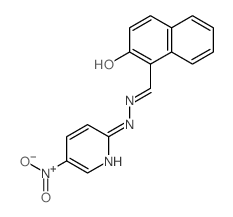 1-Naphthalenecarboxaldehyde,2-hydroxy-, 2-(5-nitro-2-pyridinyl)hydrazone Structure