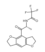 (R)-(+)-N-trifluoroacetyl-2,3,6,7-tetrahydro-4-alanylbenzo[1,2-b,4,5-b']difuran结构式