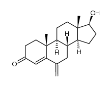 17β-hydroxy-6-methyleneandrost-4-en-3-one结构式