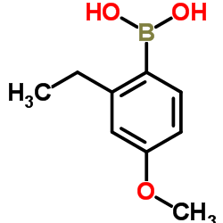 (2-乙基-4-甲氧基苯基)硼酸结构式