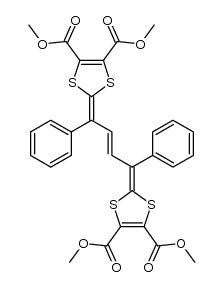 Tetramethyl-1,4-diphenyl-1,4-butendiyliden-2,2'-bis(1,3-dithiol-4,5-dicarboxylat)结构式