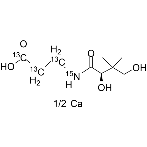 泛酸-13C,D2半钙盐结构式