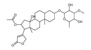 [3-(3,5-dihydroxy-4-methoxy-6-methyloxan-2-yl)oxy-14-hydroxy-10,13-dimethyl-17-(5-oxo-2H-furan-3-yl)-1,2,3,4,5,6,7,8,9,11,12,15,16,17-tetradecahydrocyclopenta[a]phenanthren-16-yl] acetate Structure