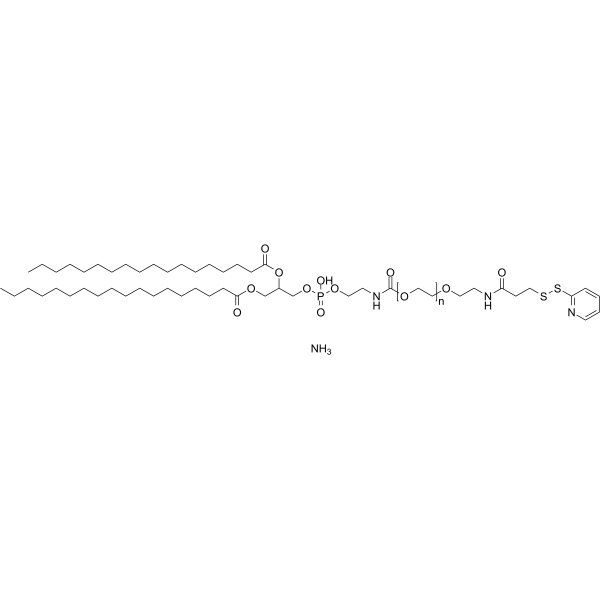 1,2-distearoyl-sn-glycero-3-phosphoethanolaMine-N-[PDP(polyethylene glycol)-2000] (aMMoniuM salt) Structure