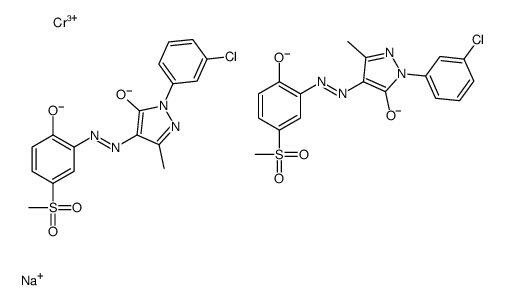 sodium bis[2-(3-chlorophenyl)-2,4-dihydro-4-[[2-hydroxy-5-mesylphenyl]azo]-5-methyl-3H-pyrazol-3-onato(2-)]chromate(1-)结构式