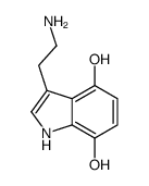 3-(2-aminoethyl)-1H-indole-4,7-diol结构式