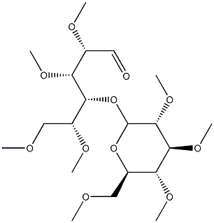 2-O,3-O,5-O,6-O-Tetramethyl-4-O-(2-O,3-O,4-O,6-O-tetramethyl-β-D-glucopyranosyl)-D-glucose结构式