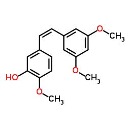 3,4',5-trimethoxy-3'-hydroxystilbene结构式