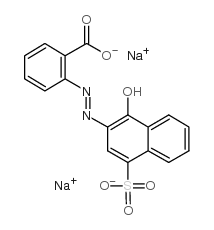 disodium 2-[(1-hydroxy-4-sulphonato-2-naphthyl)azo]benzoate Structure