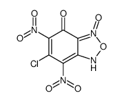 6-chloro-5,7-dinitro-3-oxido-1H-2,1,3-benzoxadiazol-3-ium-4-one结构式