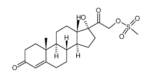 17α-hydroxy-21-[(methylsulfonyl)oxy]pregn-4-ene-3,20-dione结构式