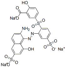 5-[[2-[(2-氨基-8-羟基-6-磺基-1-萘基)偶氮]-4-磺基苯基]磺酰基]-2-羟基-苯甲酸钠盐结构式