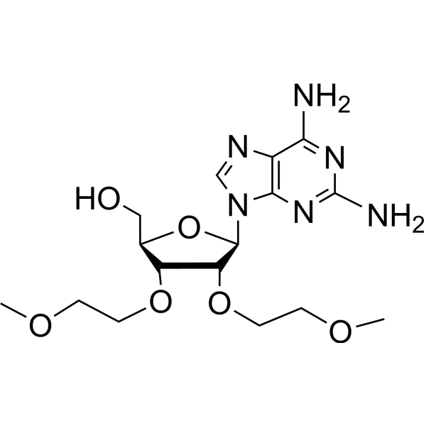 2-Amino-2’,3’-bis-O-(2-methoxyethyl) adenosine结构式