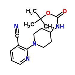 [1-(3-氰基吡啶-2-基)哌啶-4-基]氨基甲酸叔丁酯结构式