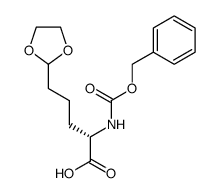 (S)-2-(BENZYLOXYCARBONYLAMINO)-5-(1,3-DIOXOLAN-2-YL)PENTANOIC ACID结构式