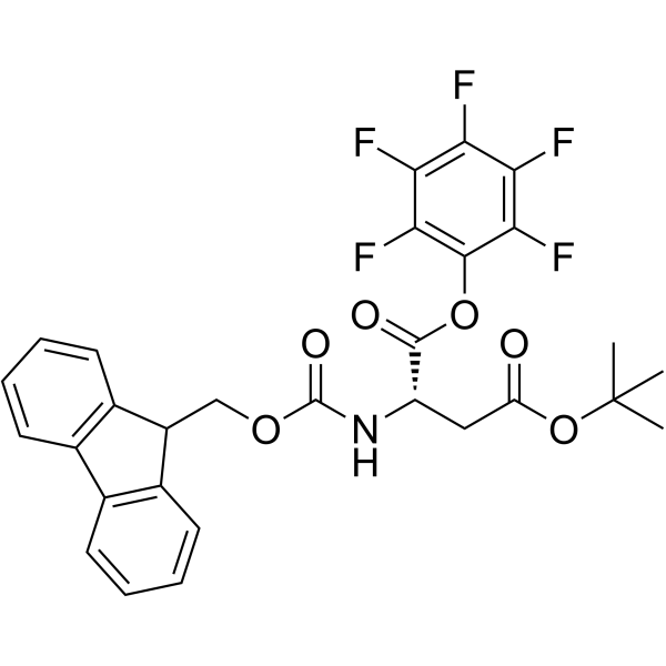 N-芴甲氧羰基-BETA-叔丁基-L-天冬氨酸五氟苯酯结构式