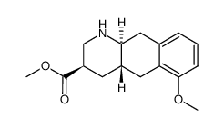 (+/-)-(3α,4aα,10aβ)-1,2,3,4,4a,5,10,10a-octahydro-6-methoxy-3-(methoxycarbonyl)benzo(g)quinoline结构式