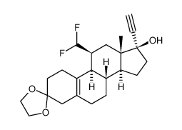 17α-Ethynyl-11β-difluoromethyl-17β-hydroxyestr-5(10)-en-3-one 3-ethylene glycol ketal结构式
