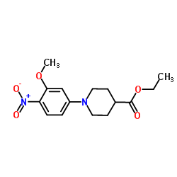 Ethyl 1-(3-methoxy-4-nitrophenyl)-4-piperidinecarboxylate结构式