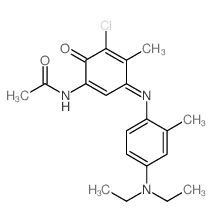N-[5-氯-3-[4-(二乙基氨基)-2-甲基苯基亚氨基]-4-甲基-6-氧代-1,4-环己二烯基]乙酰胺结构式