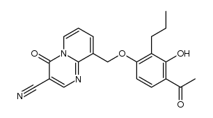 9-[(4-acetyl-3-hydroxy-2-n-propylphenoxy)methyl]-3-cyano-4H-pyrido[1,2-a]pyrimidin-4-one结构式