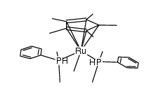 bis(dimethylphenylphosphine)methyl(η5-pentamethylcyclopentadienyl)ruthenium结构式