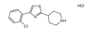 Piperidine, 4-[4-(2-chlorophenyl)-2-thiazolyl]-, hydrochloride (1:1) Structure