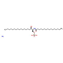 N-棕榈酰-D-赤-二氢神经酰胺-1-磷酸酯(铵盐)结构式