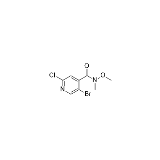 5-溴-2-氯-N-甲氧基-N-甲基异烟酰胺结构式