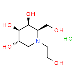 N-(2-Hydroxyethyl)-1-deoxygalactonojirimycin Hydrochloride Structure