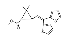 methyl cis-3-<2,2-di(2-thienyl)ethenyl>-2,2-dimethylcyclopropanecarboxylate结构式