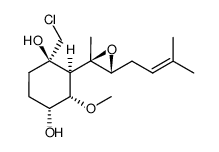 1-chloromethyl-3-methoxy-2-[2-methyl-3-(3-methylbut-2-enyl)oxiranyl]cyclohexane-1,4-diol结构式