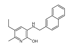5-ethyl-6-methyl-3-(naphthalen-2-ylmethylamino)-1H-pyridin-2-one结构式