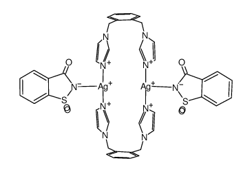 [Ag2(saccharinate)2(1,2-bis(imidazole-1-ylmethyl)benzene)2]结构式