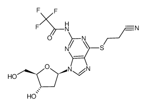 S6-cyanoethyl-N2-trifluoroacetyl-2'-deoxy-6-thioguanoside Structure