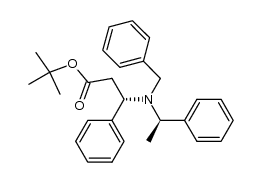 tert-butyl (3S,αR)-3-[N-benzyl-N-(α-methylbenzyl)amino]-3-phenylpropanoate结构式