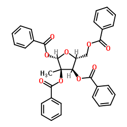 1,2,3,5-四苯甲酰氧基-2-C-甲基-beta-D-呋喃核糖结构式