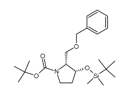 (2R,3R)-tert-butyl 2-((benzyloxy)methyl)-3-((tert-butyldimethylsilyl)oxy)pyrrolidine-1-carboxylate结构式