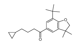 1-(7-tert-butyl-3,3-dimethyl-2,3-dihydrobenzo[b]furan -5-yl)-4-cyclopropylbutan-1-one结构式