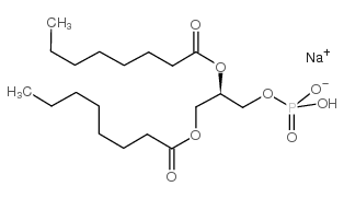 (2R)-2,3-二(辛酰氧基)丙基氢磷酸酯钠盐结构式