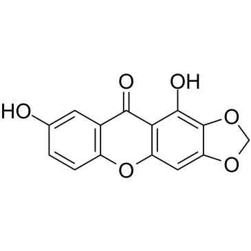 1,7-Dihydroxy-2,3-methylenedioxyxanthone structure