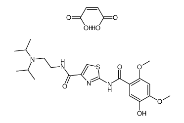 2-[N-(5-Hydroxy-2,4-dimethoxybenzoyl)amino]-4-[(2-diisopropylaminoethyl)aminocarbonyl]-1,3-thiazole maleate Structure