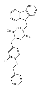 (S)-3-(4-苄氧基-3-氯-苯基)-2-(9H-芴-9-基甲氧基羰基氨基)-丙酸结构式